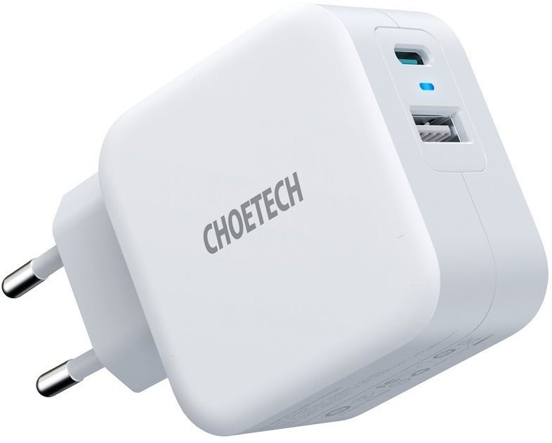 Nabíjačka do siete ChoeTech PD 38W USB-C+A Wall Charger