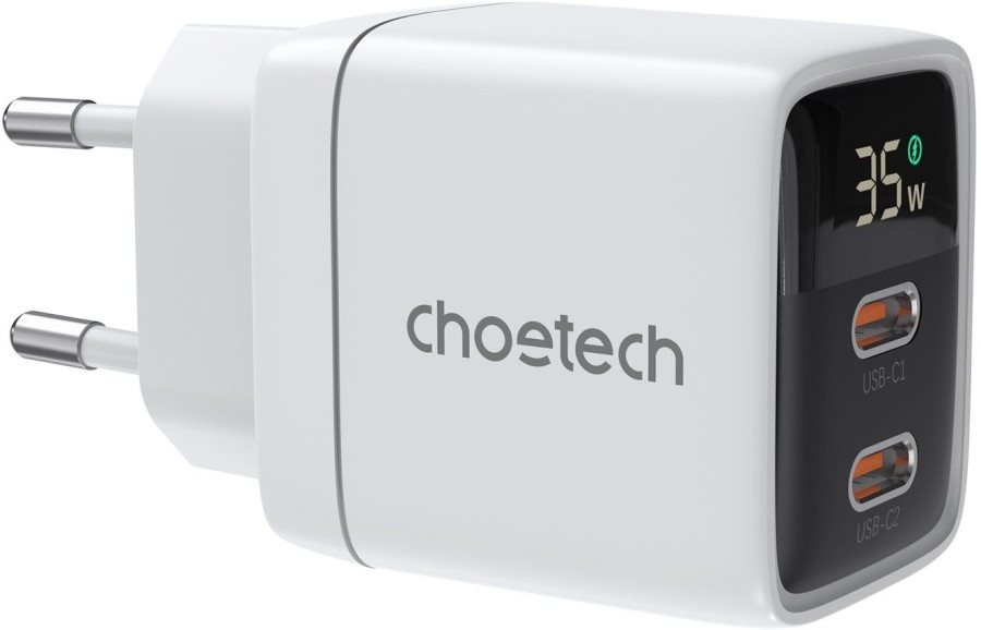 Nabíjačka do siete ChoeTech PD35W Dual Type-C GAN PD35W Wall Charger