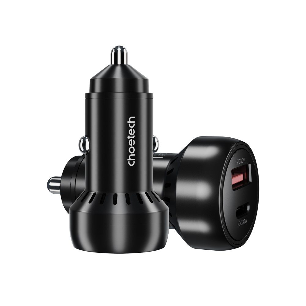 ChoeTech 60W Dual USB-C 30W + USB-A 30W Fast Car Charger
