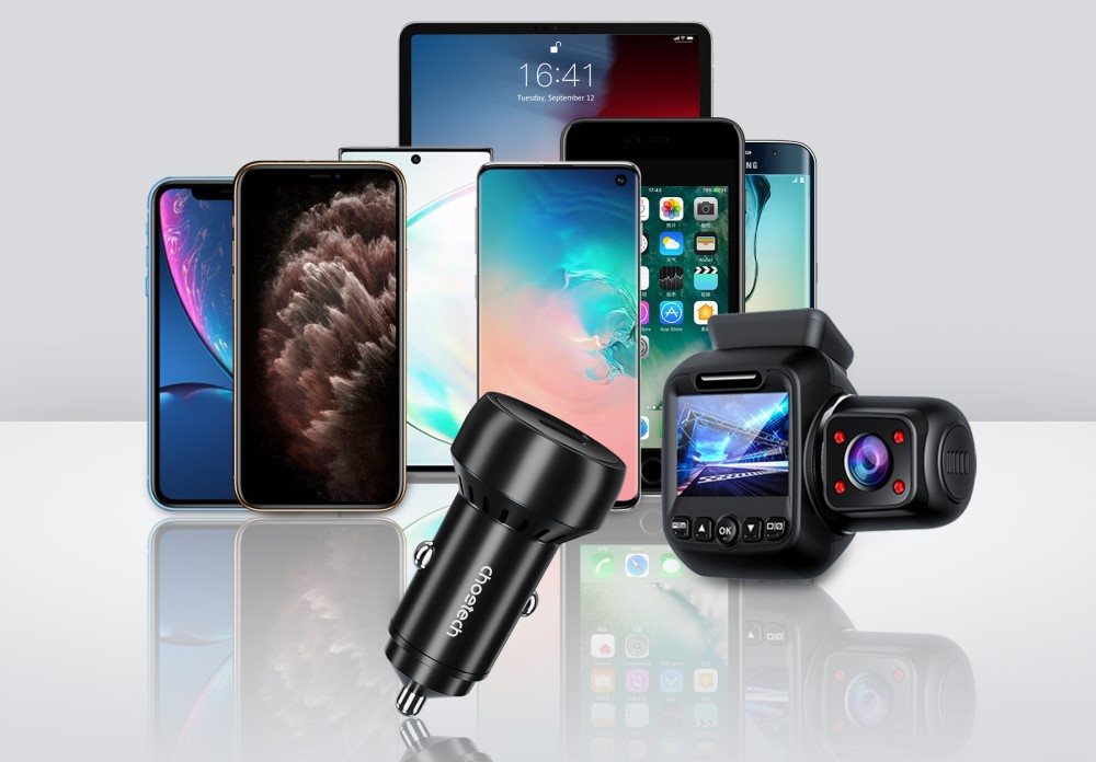 ChoeTech 60W Dual USB-C 30W + USB-A 30W Fast Car Charger