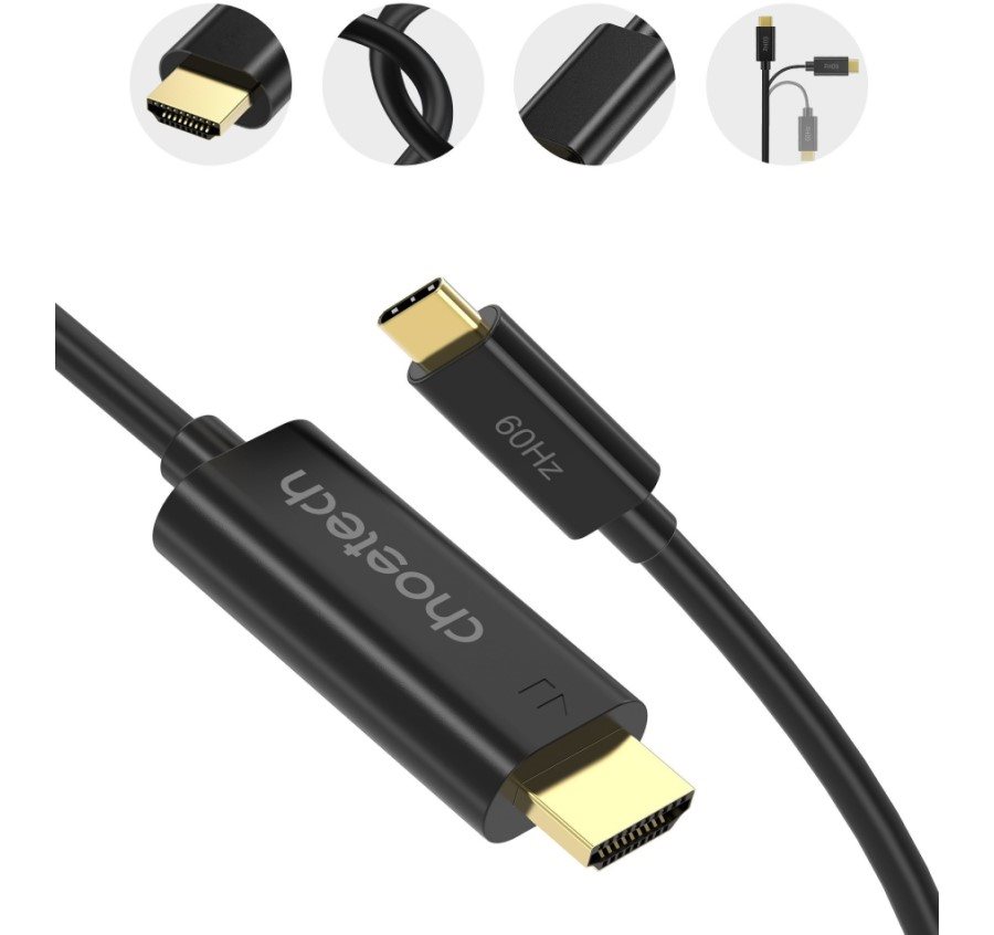 Choetech USB-C to HDMI 4K PVC 1.8M Cable black videokábel