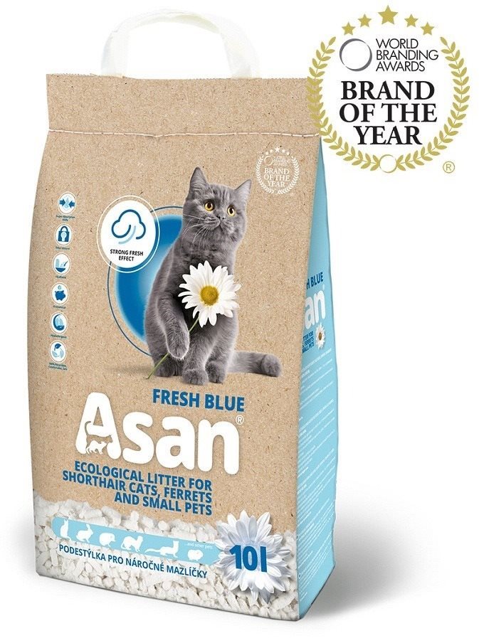 Stelivo pre mačky Asan Cat Fresh Blue 10 l bezprašné, 2kg /10l