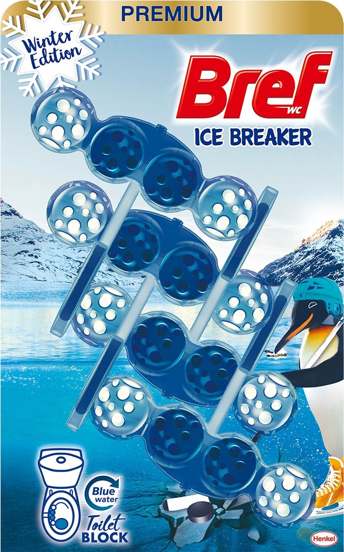BREF WC block Color Aktiv Ice Breaker 4 × 50 g - Toilet Cleaner