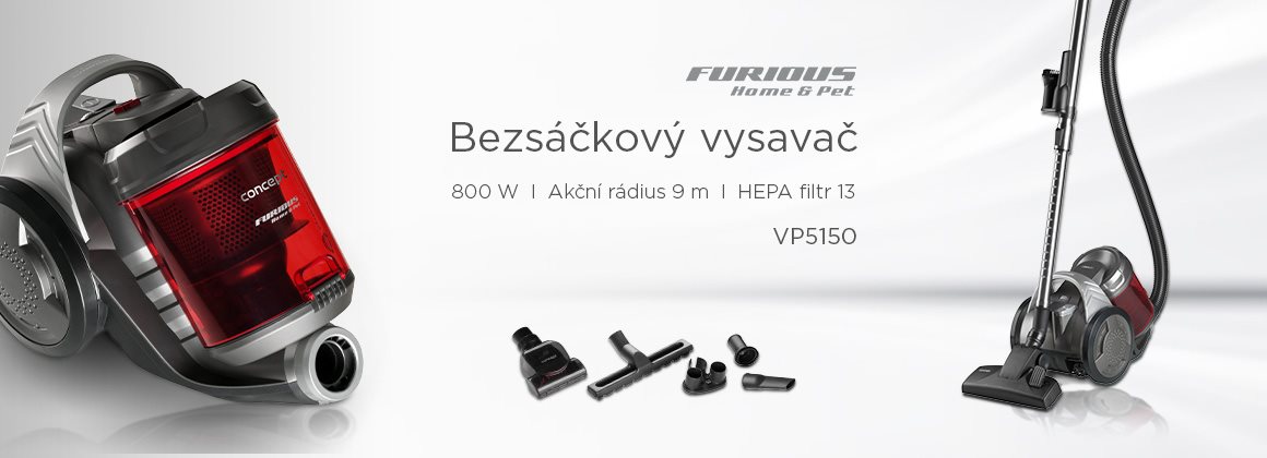 Bagless vacuum cleaner CONCEPT VP5150 FURIOUS Home & Pet 800 W
