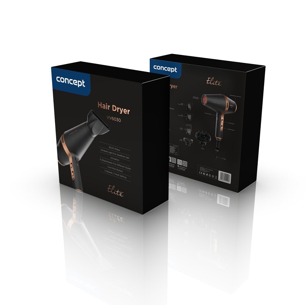 Hair dryer CONCEPT VV6030 ELITE Ionic Infrared Boost with ionizer Hair dryer CONCEPT VV6030 ELITE Ionic Infrared Boost with ionizer