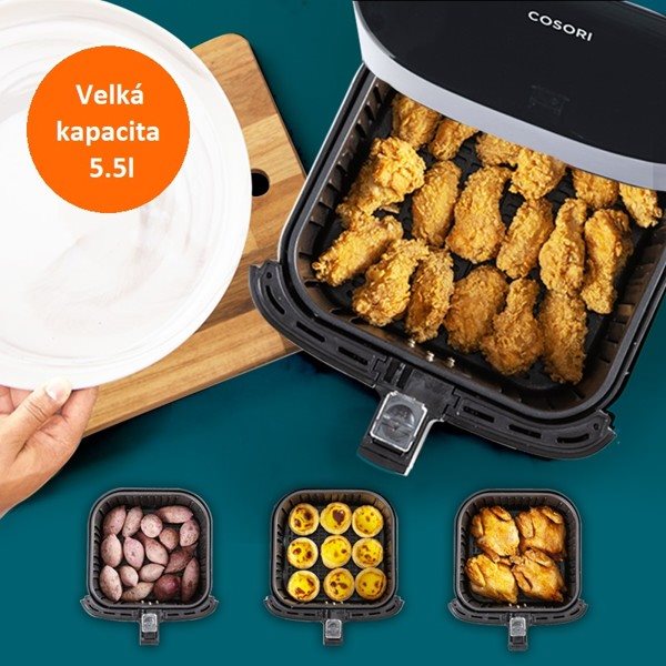 Fritéza Cosori CP-158-AF-RXL PREMIUM 5.5 Litre grey blue