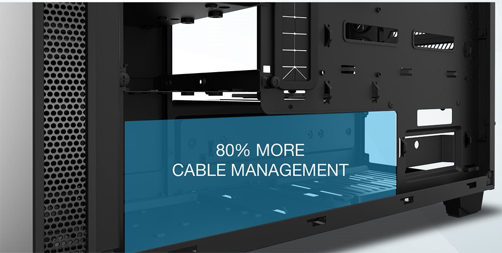 Up to 80% more cable management space Až o 80 % více prostoru pro vedení kabelů