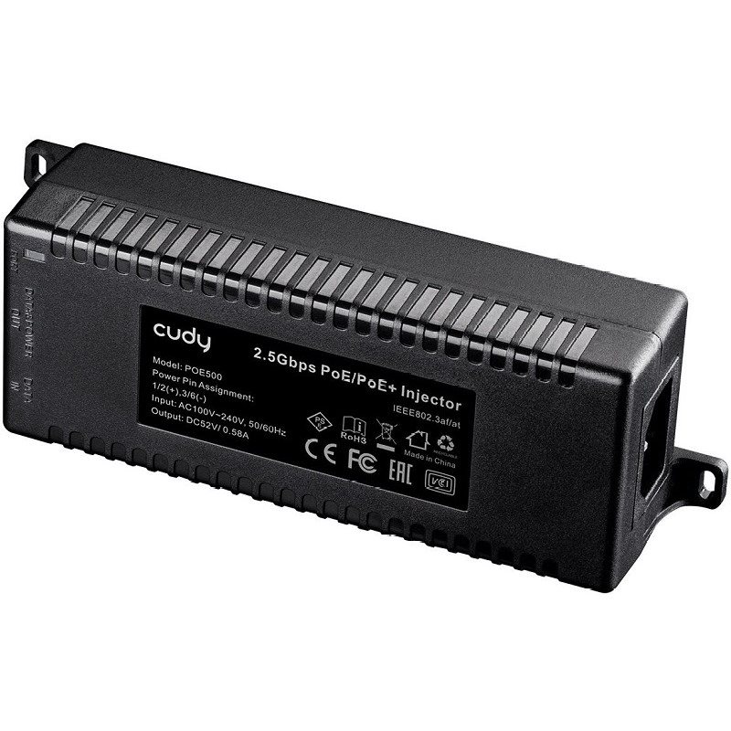 CUDY 30W 2.5Gbps PoE+/PoE Injector