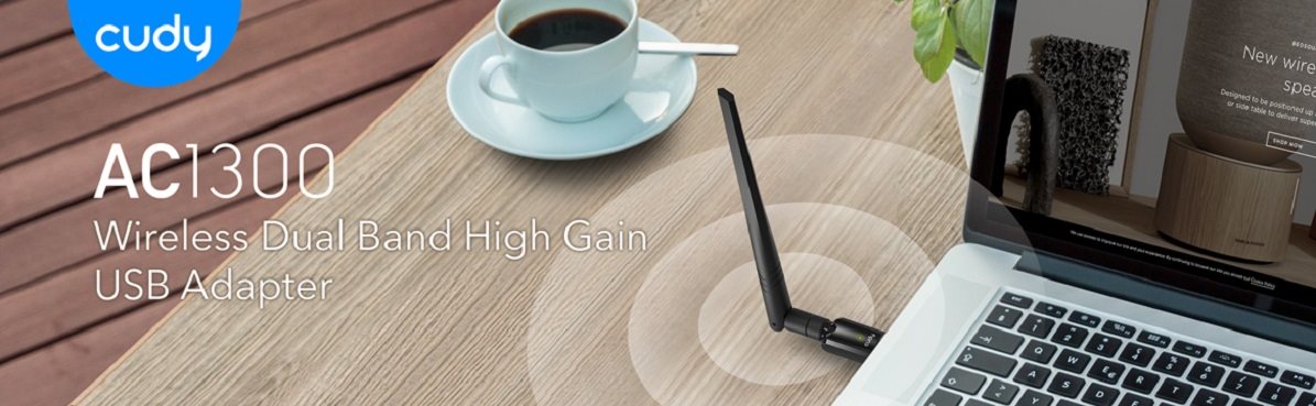 CUDY AC1300 High Gain USB Wi-Fi Adapter