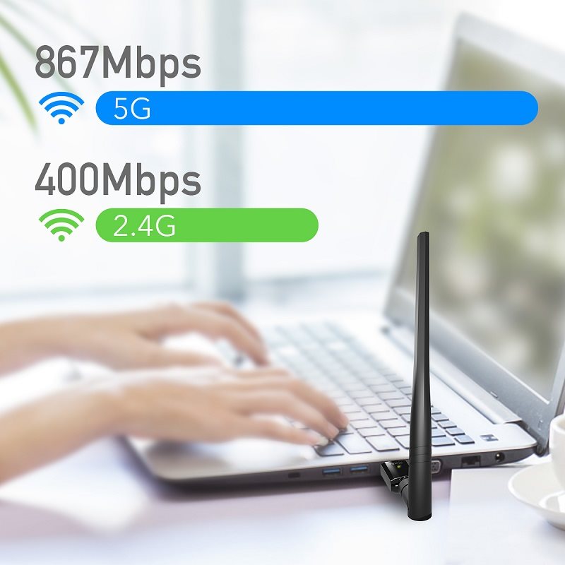 CUDY AC1300 High Gain USB Wi-Fi Adapter