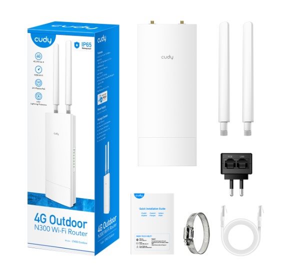 WiFi-Router CUDY Outdoor 4G LTE Cat 4 N300 Wi-Fi Router mit WiFi 4