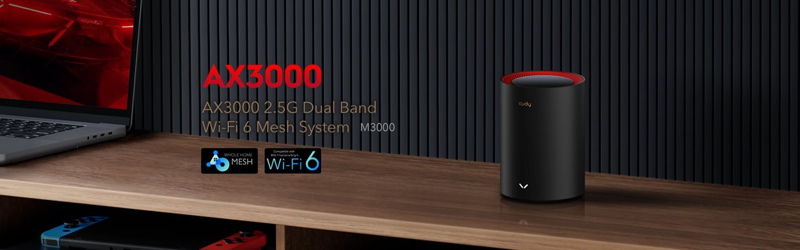 WiFi System CUDY AX3000 Wi-Fi 6 Mesh 2.5G Lösung 1 Pack