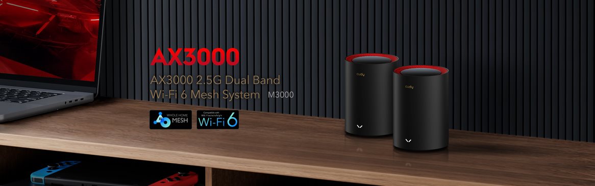 WiFi System CUDY AX3000 Wi-Fi 6 Mesh 2.5G Lösung 2er Pack