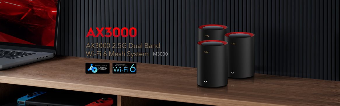 WiFi System CUDY AX3000 Wi-Fi 6 Mesh 2.5G Lösung 3er Pack