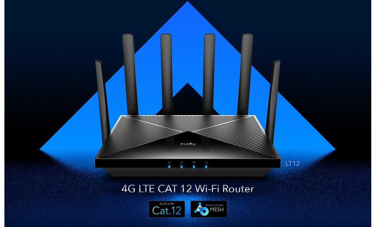 WiFi-Router CUDY AC1200 Wi-Fi 4G LTE-Cat12 Gigabit Router