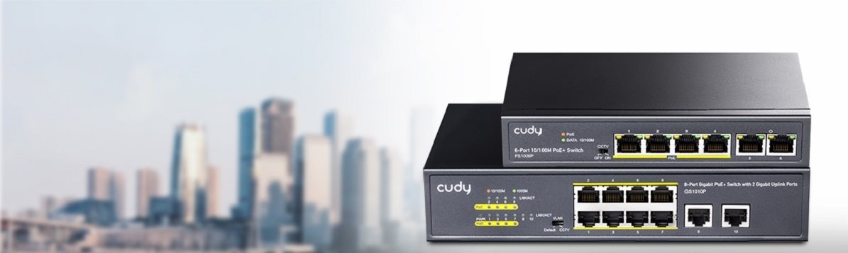 CUDY Switch 6-Port 10/100M PoE+ 