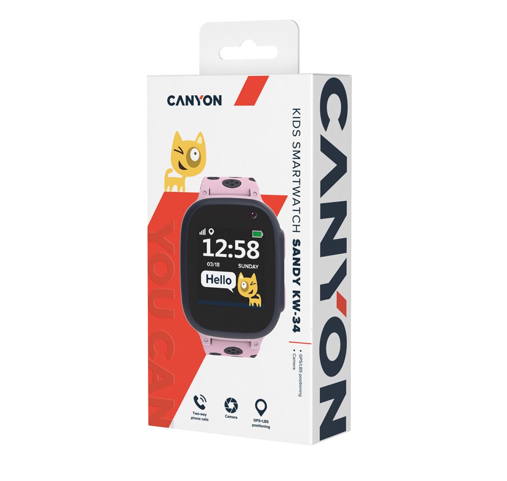 Chytré hodinky Canyon Sandy KW-34 růžové 