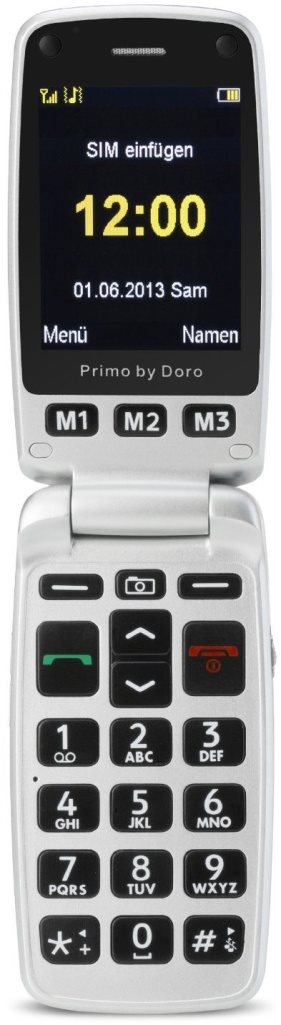 Rozevřený telefon Doro Primo 413