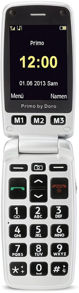 Rozevřený telefon Doro Primo 413