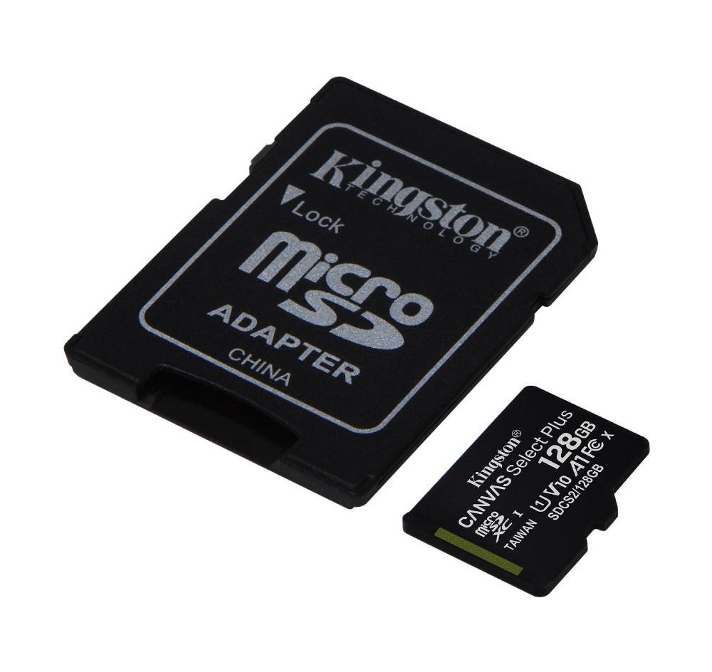 Paměťová karta Kingston MicroSDXC 128GB Canvas Select Plus + SD adaptér 