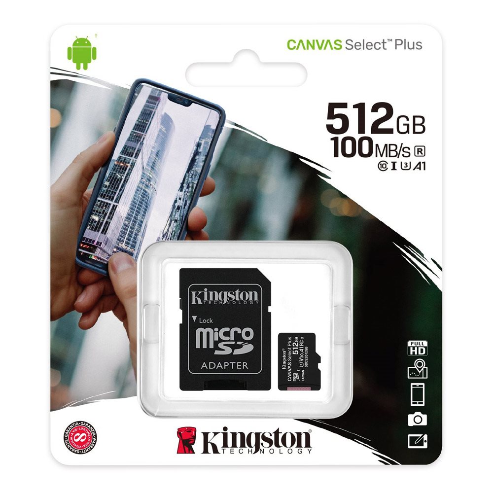 Pamäťová karta Kingston MicroSDXC 512GB Canvas Select Plus