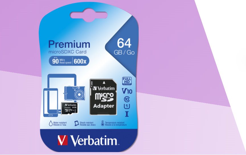 Paměťová karta Verbatim MicroSDXC 64GB Premium + SD adaptér