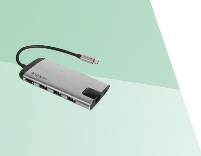 Víceportový rozbočovač Verbatim USB-C s LAN