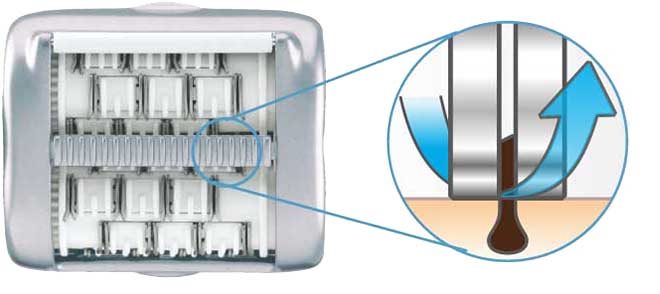 Double-disc epilator head for quick and effective epilation Hlavice epilátoru s dvojitým diskem pro rychlou a účinnou epilaci