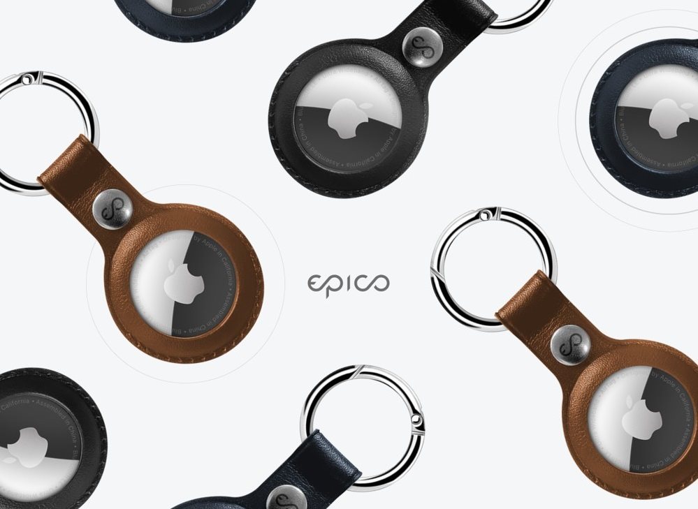 Epico AirTag Leather case with Epico logo