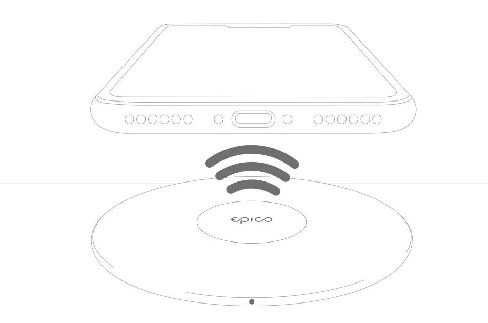 Wireless Charger - Epico Slim Wireless Pad 10W/7.5W/5W - black