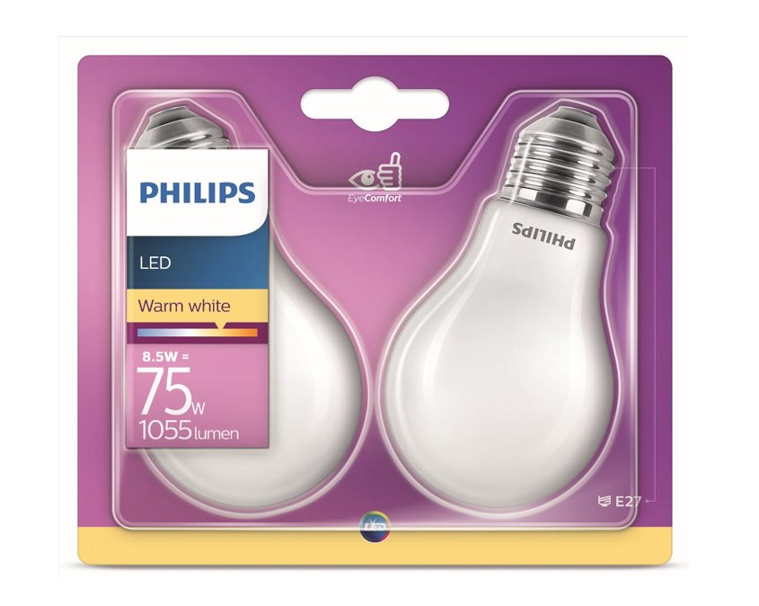 Philips LED Classic 8.5-75W 2 ks Philips LED Classic 8.5-75W 2 db