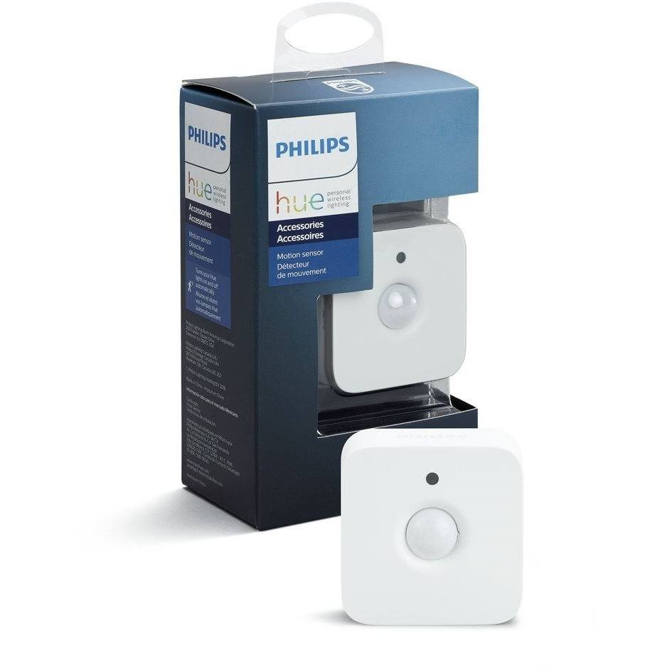 Der Philips Hue Motion Sensor Bewegungssensor sorgt dafür, dass die Beleuchtung aktiviert wird