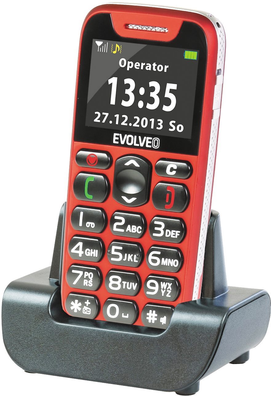 Jednoduché dobíjení telefonu Mobilní telefon EVOLVEO EasyPhone v černém provedení - Jednoduché dobíjení telefonu