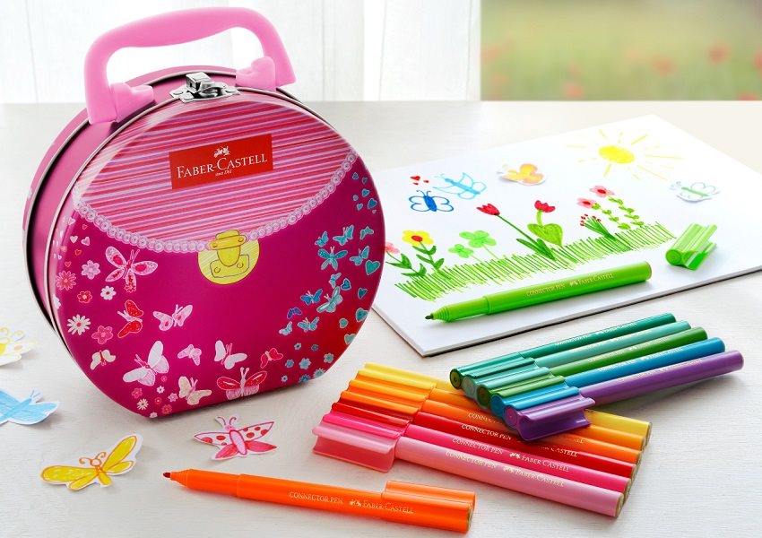 Faber-Castell Connector Felt-Tip Pens Handbag, 33 Colours