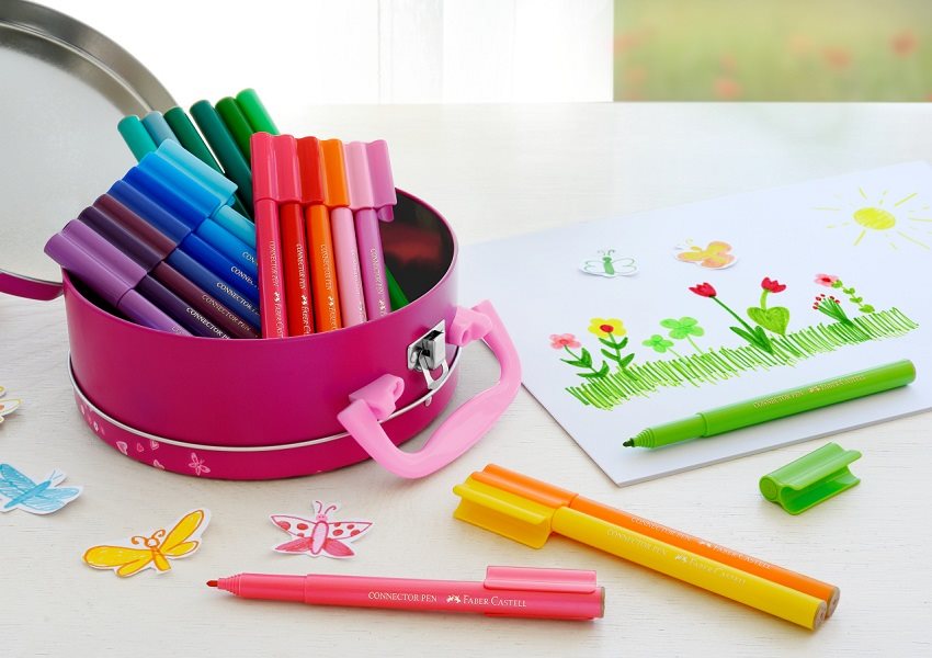 Faber-Castell Connector Felt-Tip Pens Handbag, 33 Colours