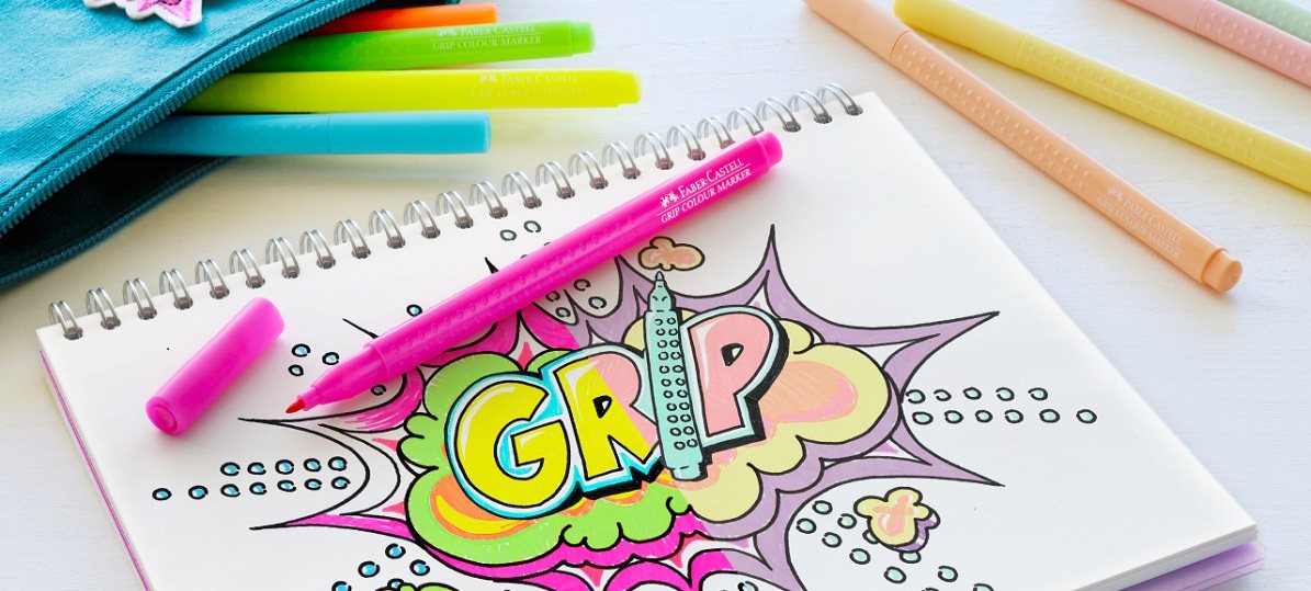 Faber-Castell Grip Felt-Tip Pen Neon + Pastel, 10 colours