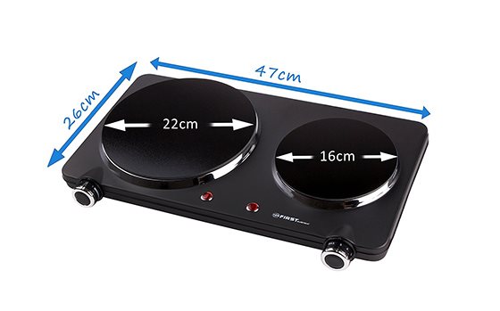 Two hot plates cooker First Austria Compact dimensions
