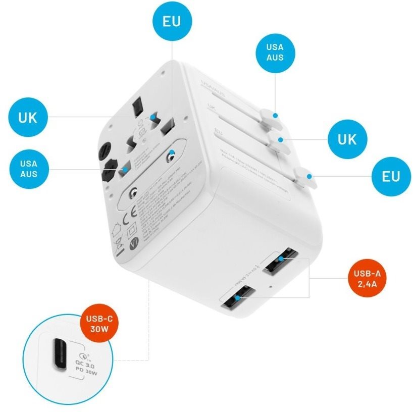Netzwerk-Ladegerät FIXED Travel GaN Adapter Netzwerk-Ladegerät FIXED Travel GaN Adapter
