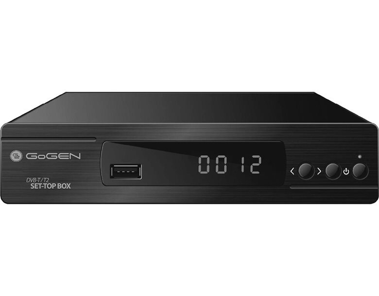Čelní panel DVB-T2 přijímač Gogen DVB 168 T2