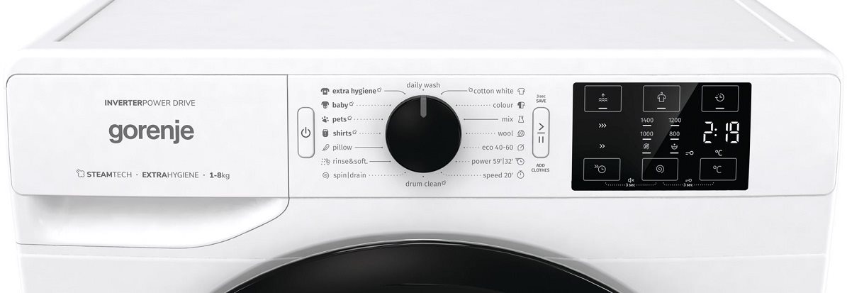 Parná práčka GORENJE WNEI94BS SteamTech