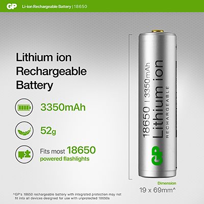 GP Li-Ion 18650 újratölthető elem