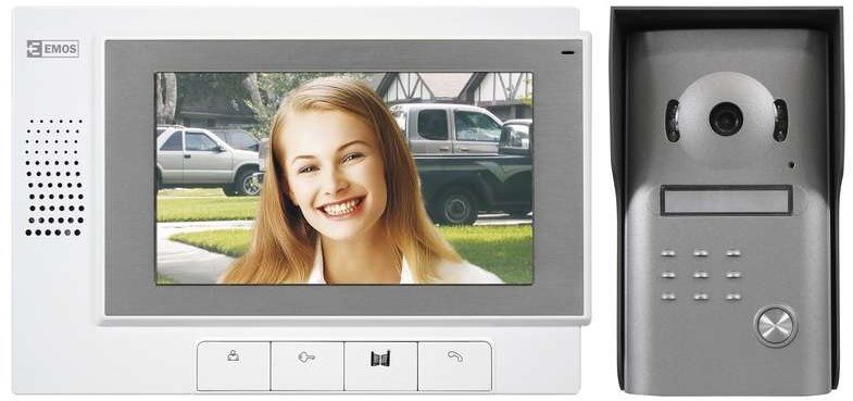 Pohled na samostatnou LCD obrazovku videotelefonu EMOS H1011