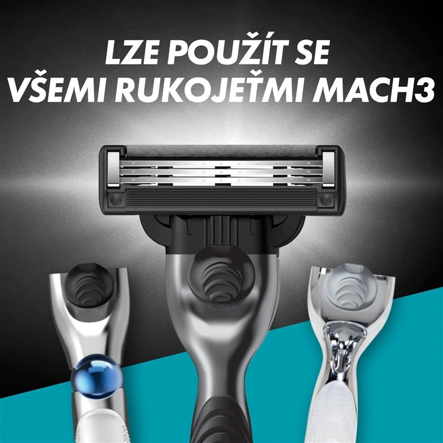GILLETTE Mach3 Charcoal Men's Replacement Heads 8 pcs