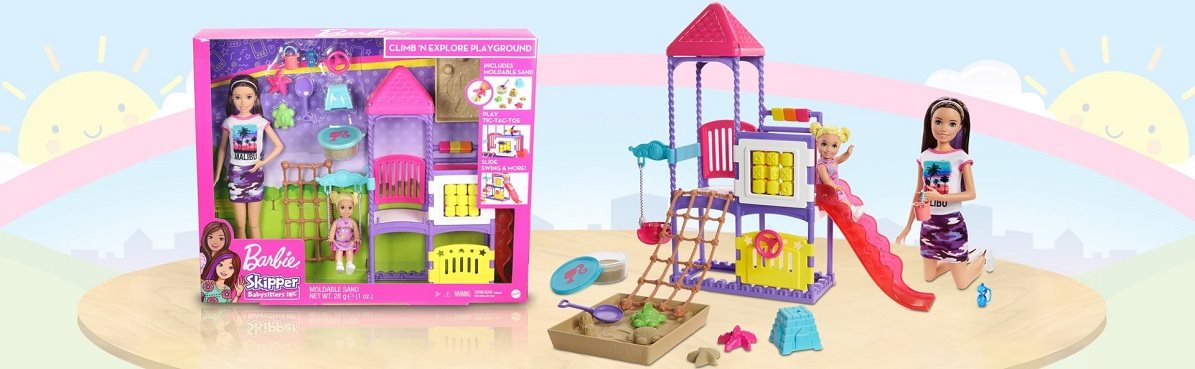 Panenka Barbie chůva na hřišti herní set