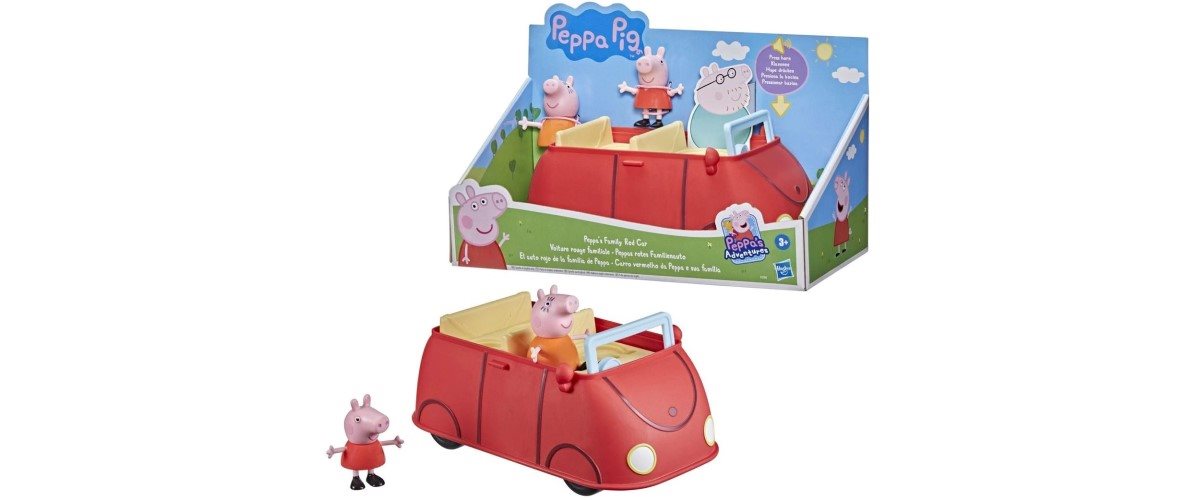 Set figurek a příslušenství Prasátko Peppa Rodinné červené auto