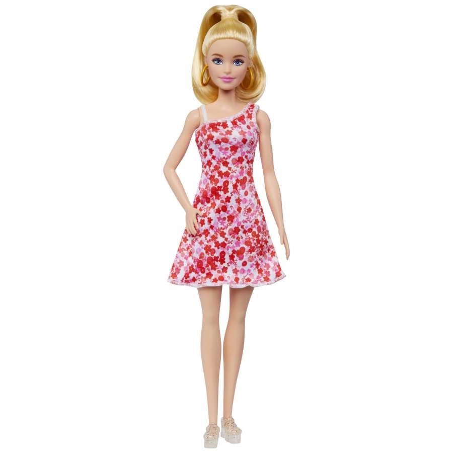 Bábika Barbie Modelka – Ružové kvetinové šaty