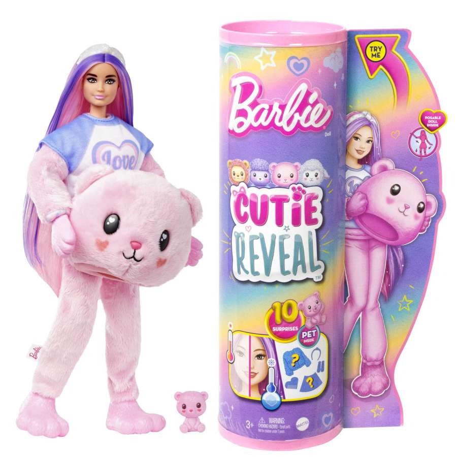 Bábika Barbie Cutie Reveal Barbie pastelová edícia – Medveď