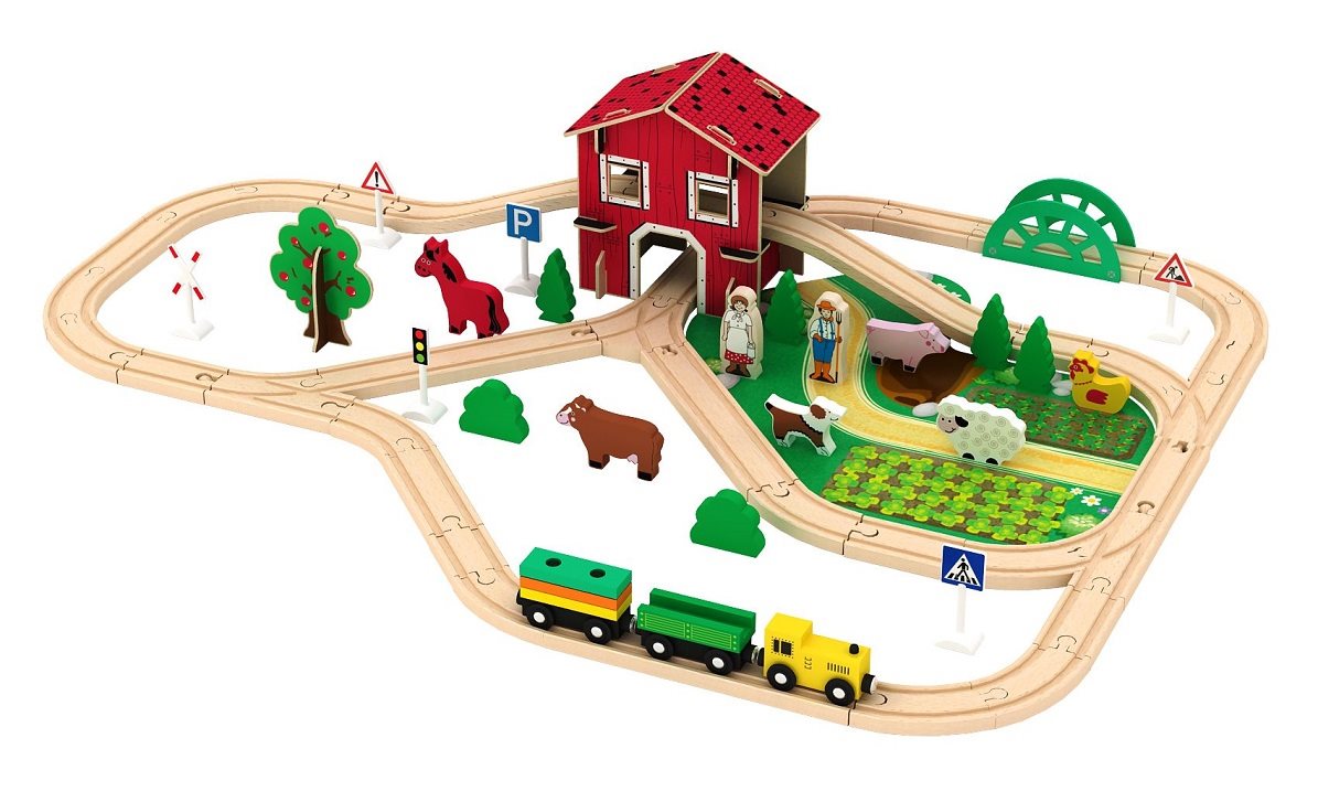 77-teiliges Modelleisenbahn-Set