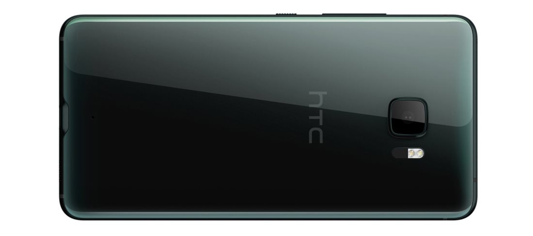 Luxusní skleněný povrch Hlouba a hra světel na povrchu HTC U Ultra