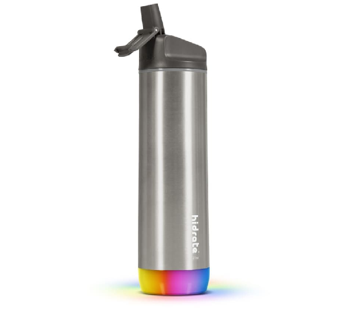 Intelligente HidrateSpark Steel-Flasche mit Strohhalm, Farbe Edelstahl